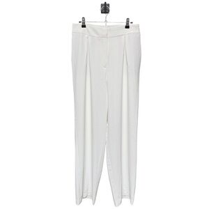 {Rachel Zoe} White High Rise Wide Leg Pleated Trousers Dress Pants
